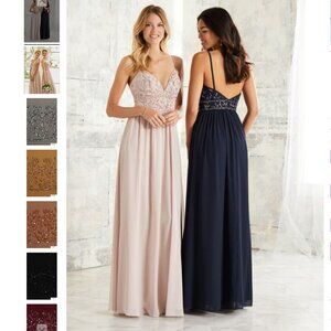 Adrianna Papell Beaded Bodice Dress - Navy Blue - Size 8